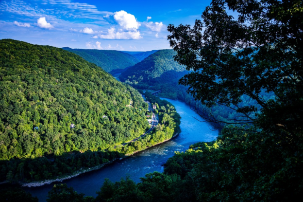 A photo of the New River in West Virginia.