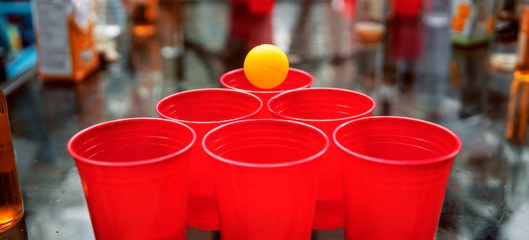 Cups that students use to play beer pong