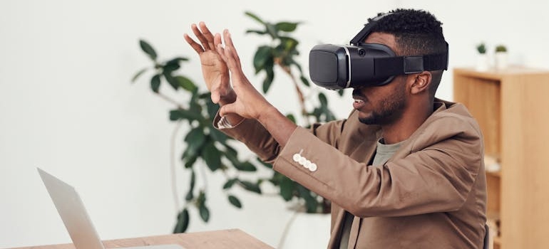 Man using a VR headset.