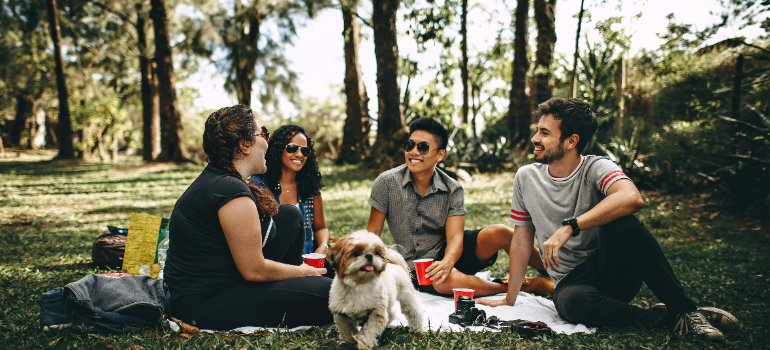 friends in a park