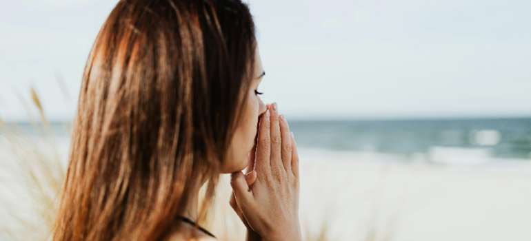 a girl at the beach