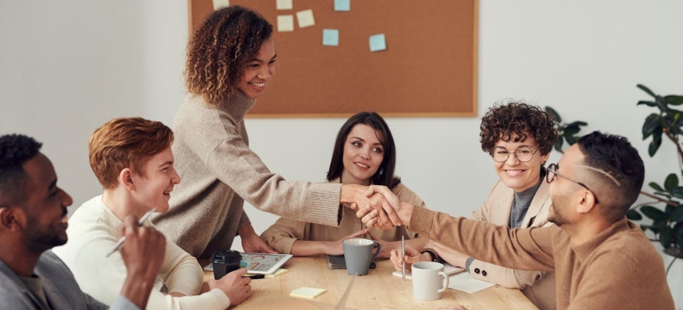 Colleagues at the workplace