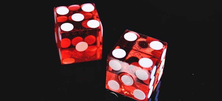 Two red dices.