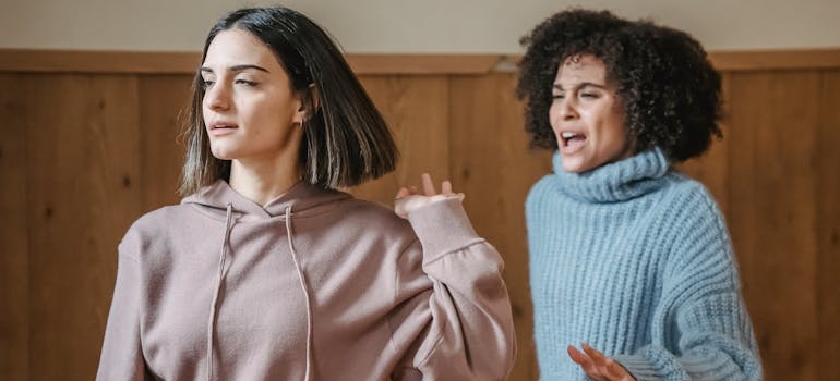 Two women having an argument.