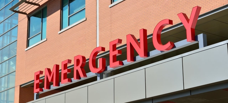 emergency sign on a building