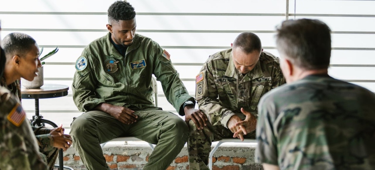 military men in a support group meeting