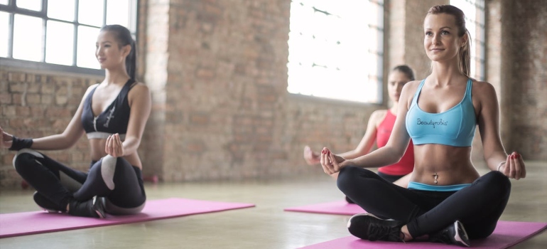 a yoga class