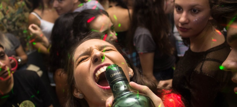 teens partying and drinking