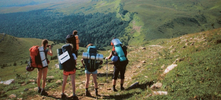 a group of friends hiking